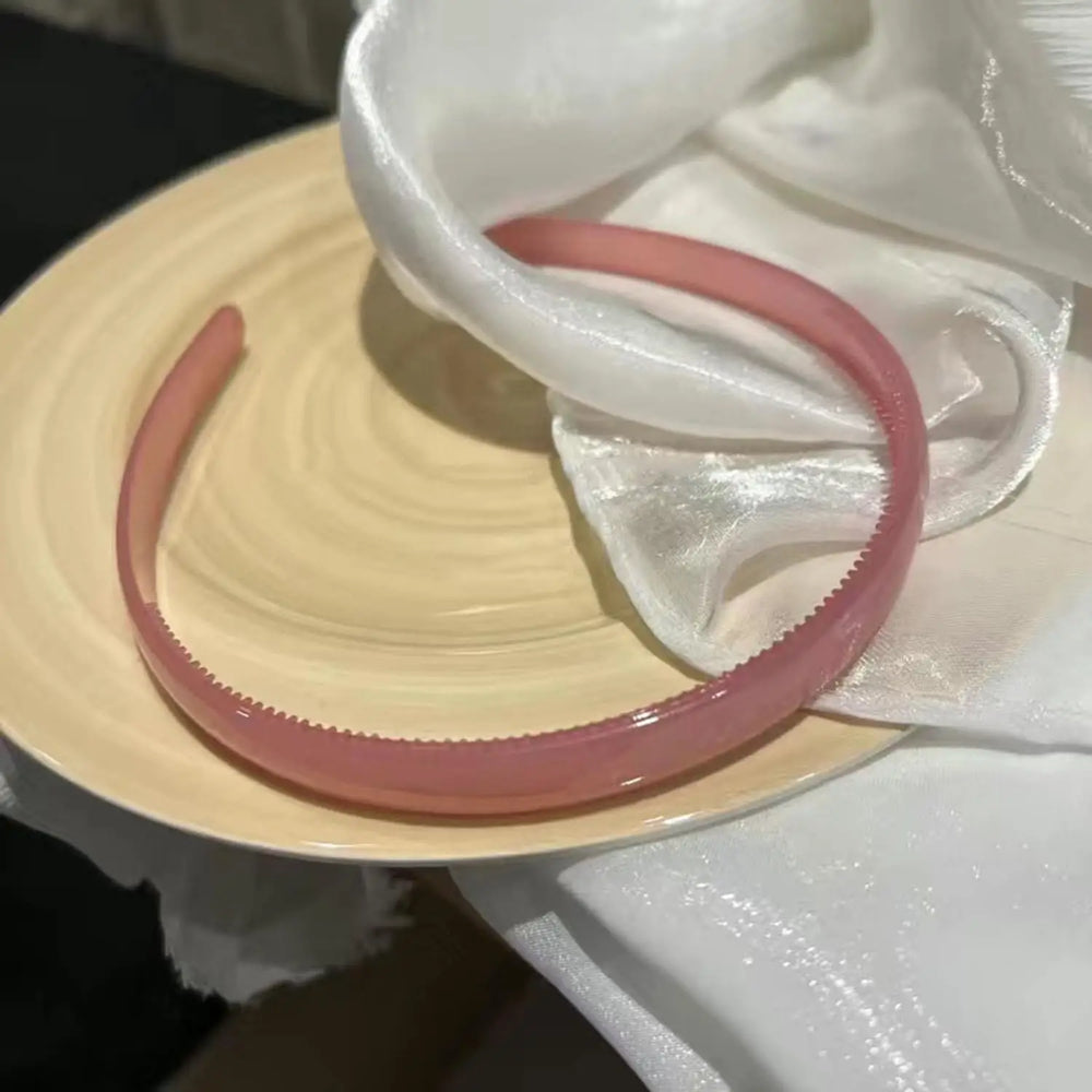 Plastic Translucent Hair Head Hoop Band Headband Women Hairband for girls Non-slip additional angle