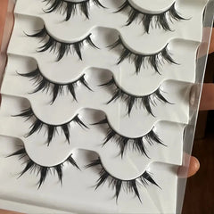 Anime-Inspired False Eyelashes, 5 Pairs Cartoon Eye Faux Lashes, Dramatic Look Demon Style, Volumizing & Lengthening