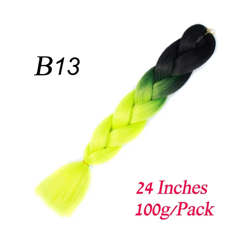 Lihui Pre Stretched Jumbo Braid Hair Extensions 24 inch | Kanekalon Synthetic Hair for close-up view