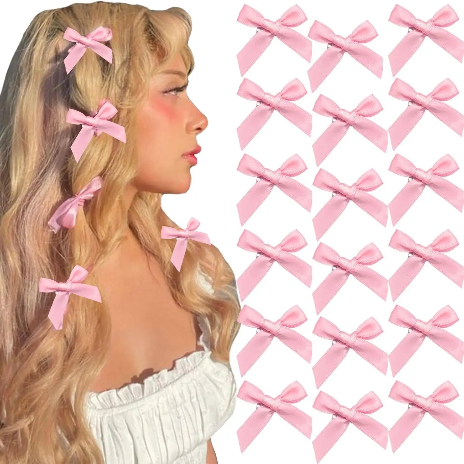 10pcs 4cm Cute Ribbon Bow Hair Clips Girls Korean Style Bowknot Mini Clip Hairpin Barrette Headwear