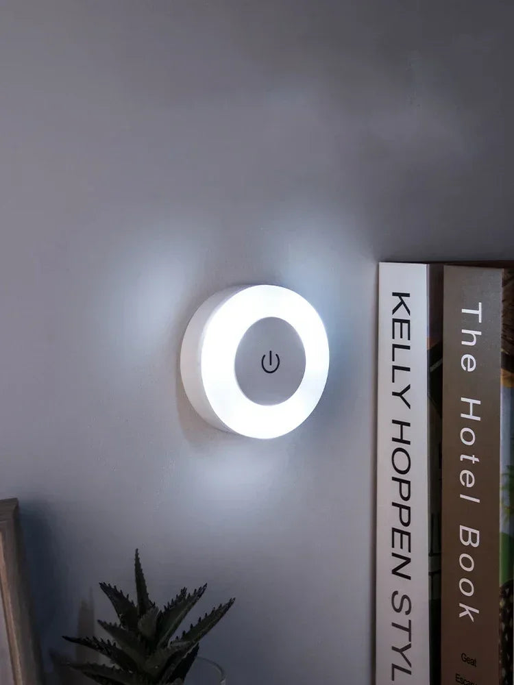 Round Touch Sensor LED Night Light | USB Rechargeable Magnetic Wall Lamp alternate view