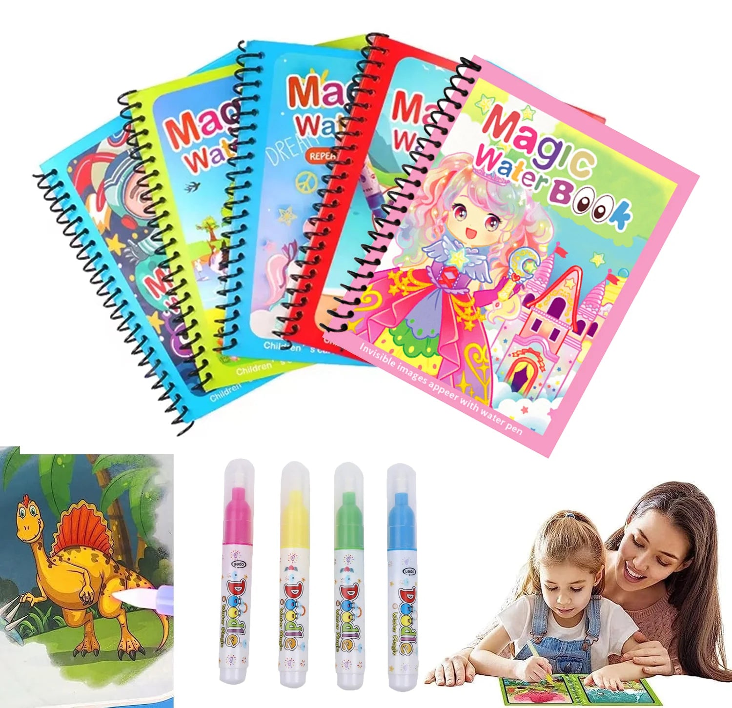 Cartoon Watercolor Painting Magic Book Kids Graffiti Coloring Water Picture Book Sensory Early Educa
