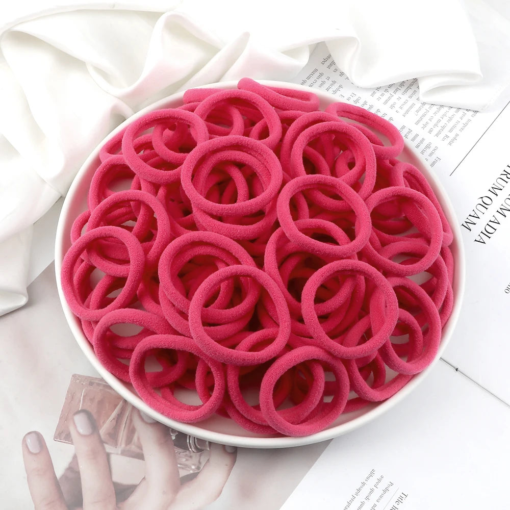 51 Colors Basic Elastic Hair Band for Girls 20/30/50PCS 4cm Simple Solid Color Headban close-up view