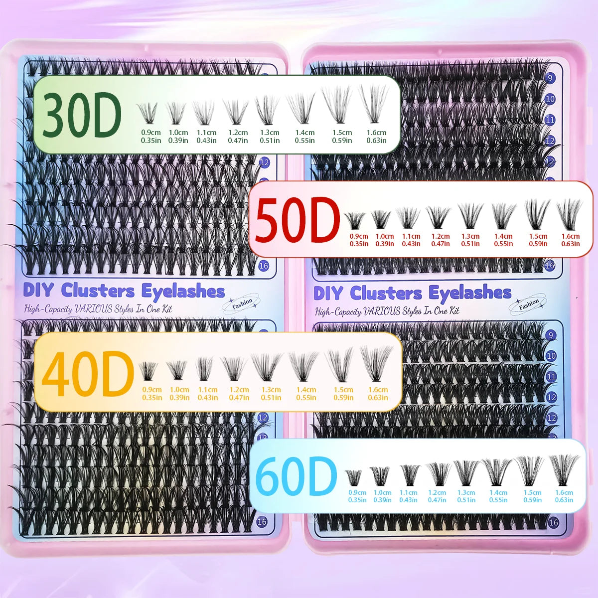 DIY Cluster Eyelash Extensions Kit | 640pcs Individual Lashes for Home Use lifestyle view