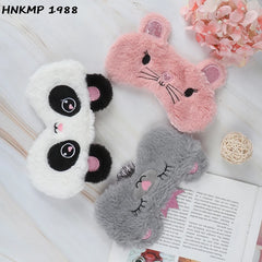Cute Panda Eye Mask | Plush Sleep Eye Cover for Travel close-up view
