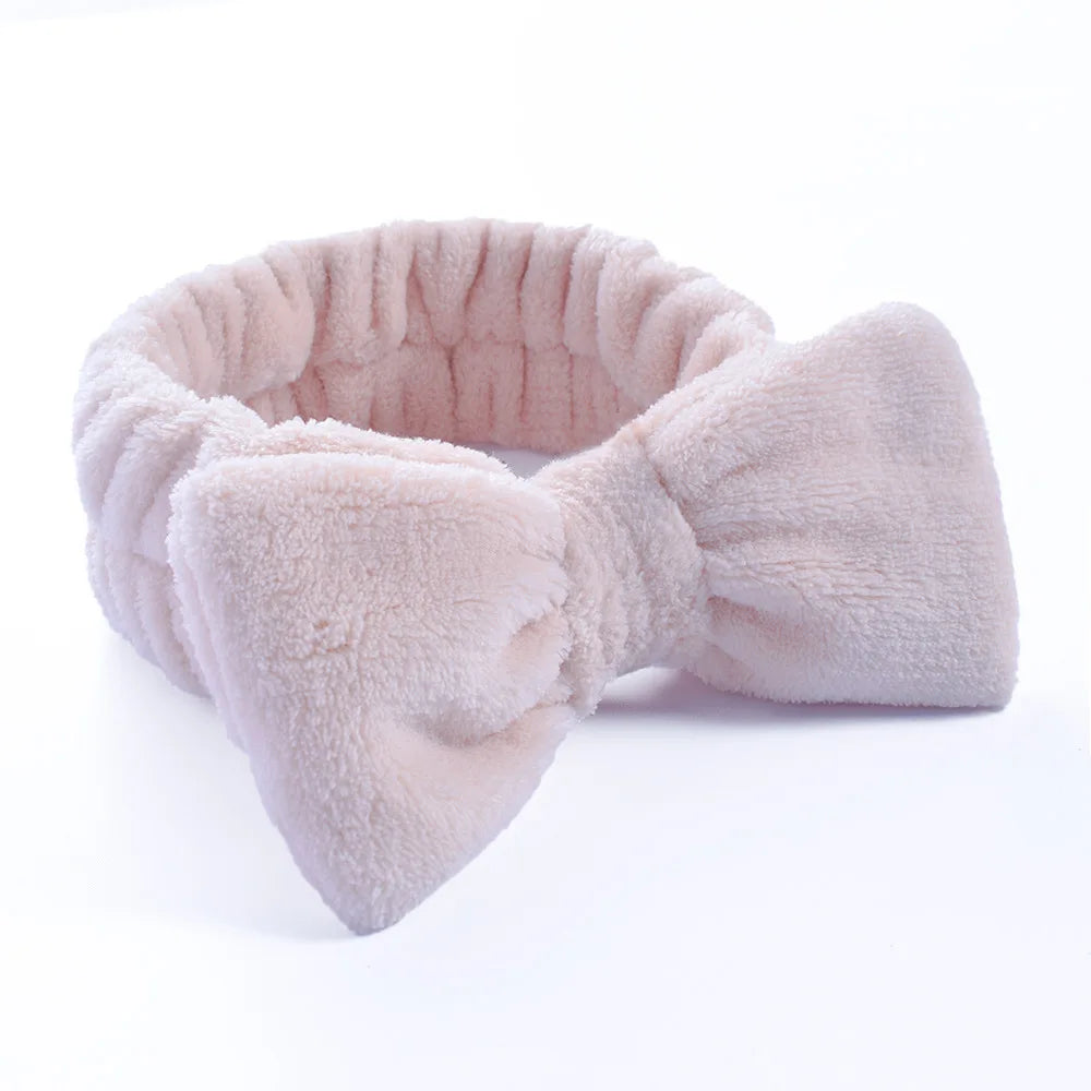 Soft Coral Fleece Headband Women Makeup Wash Face Spa Elastic Hair Band Fashion Fem additional angle