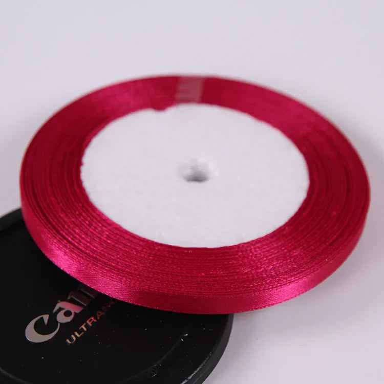 22 Meters/Roll 6mm Silk Satin Ribbons Christmas Halloween Birthday Party Gift Wrapping R detail view