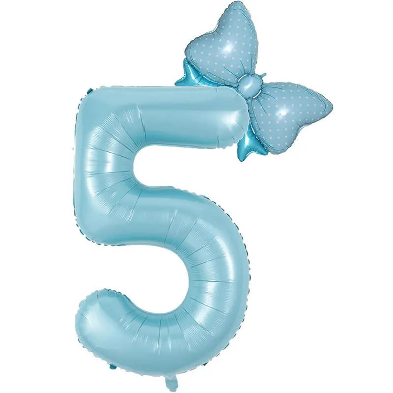 Number Foil Balloon Set with Bows | Birthday Party Decor lifestyle view