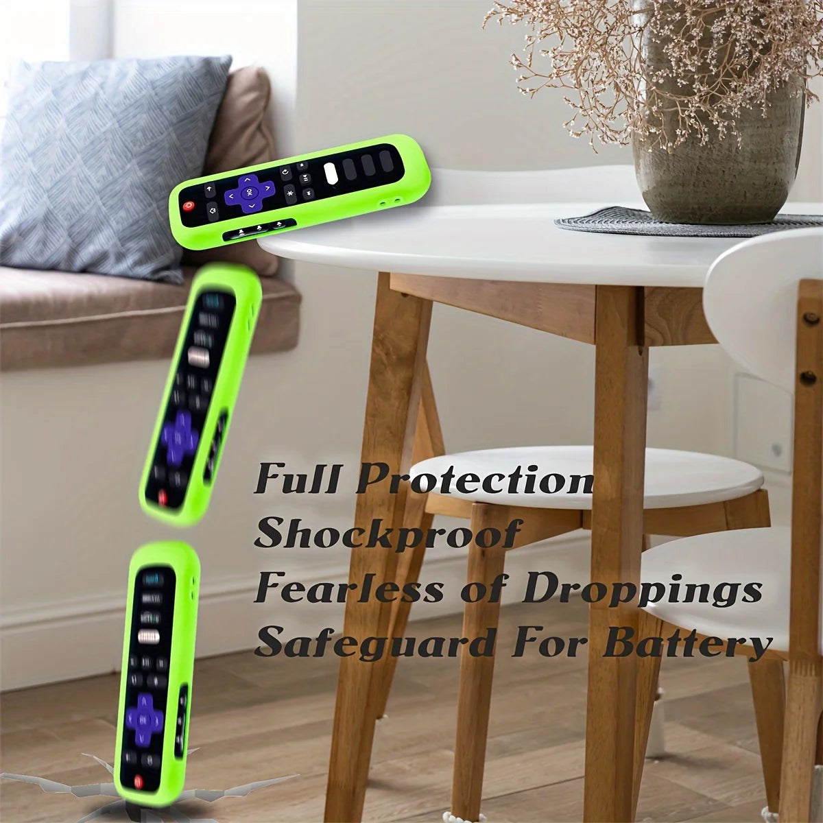 Luminous Silicone Remote Cover With Rope for TCL Hisense Roku TV