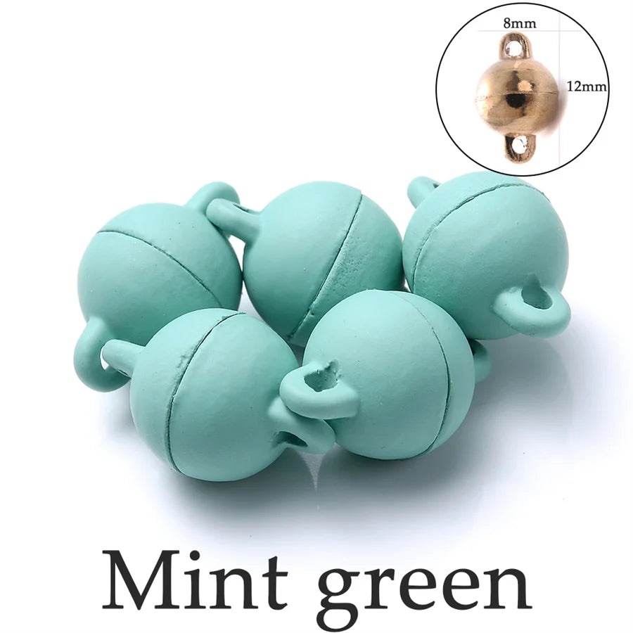 Heart Round Magnetic Clasps Set | DIY Jewelry Connector Charms close-up view