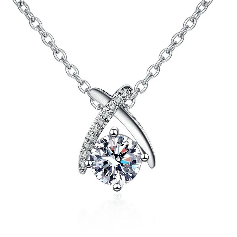 New 925 Silver Necklace Pendant Shining Zircon For Women Sterling-Silver Classics Fas lifestyle view
