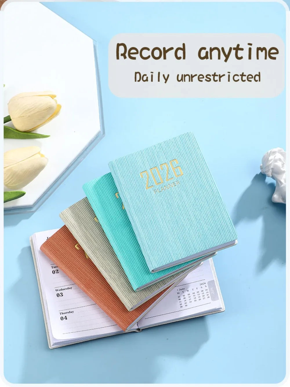 Portable A7 2026 Agenda Book – Pocket Weekly Planner with Calendar