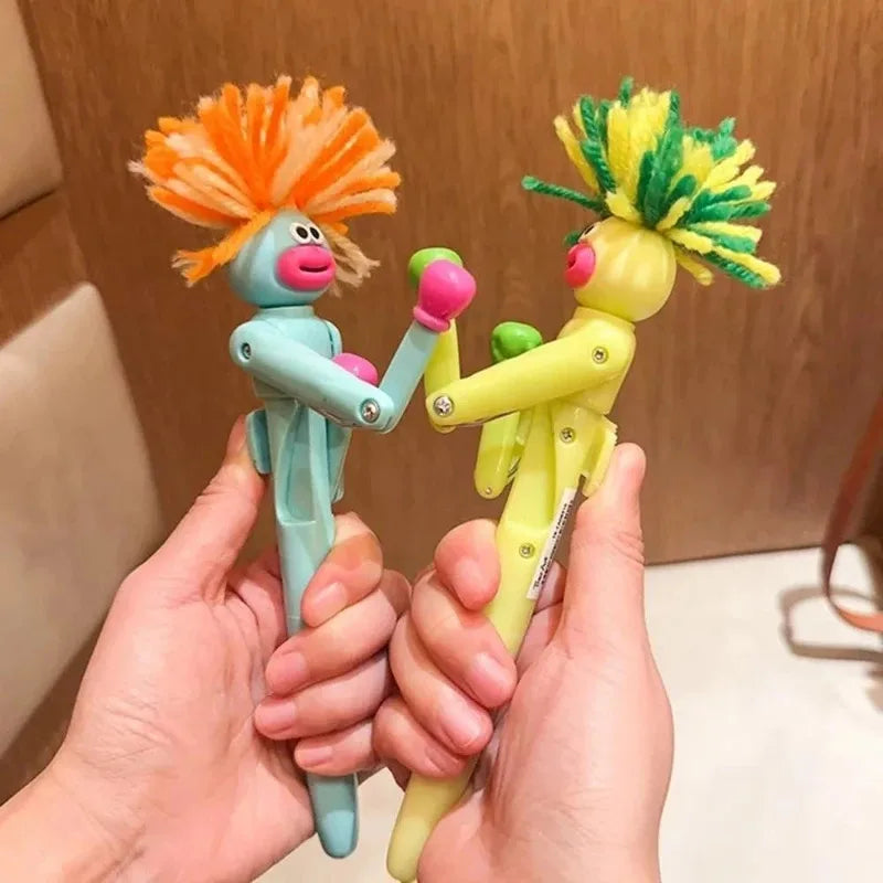 Furry Mechanical Boxing Stress Relief Pen Cartoon Funny Big Mouth Ballpoint Pen Office detail view