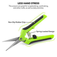 6.5 Inch Gardening Scissors | Spring Loaded Pruners with Stainless Steel Blades alternate view