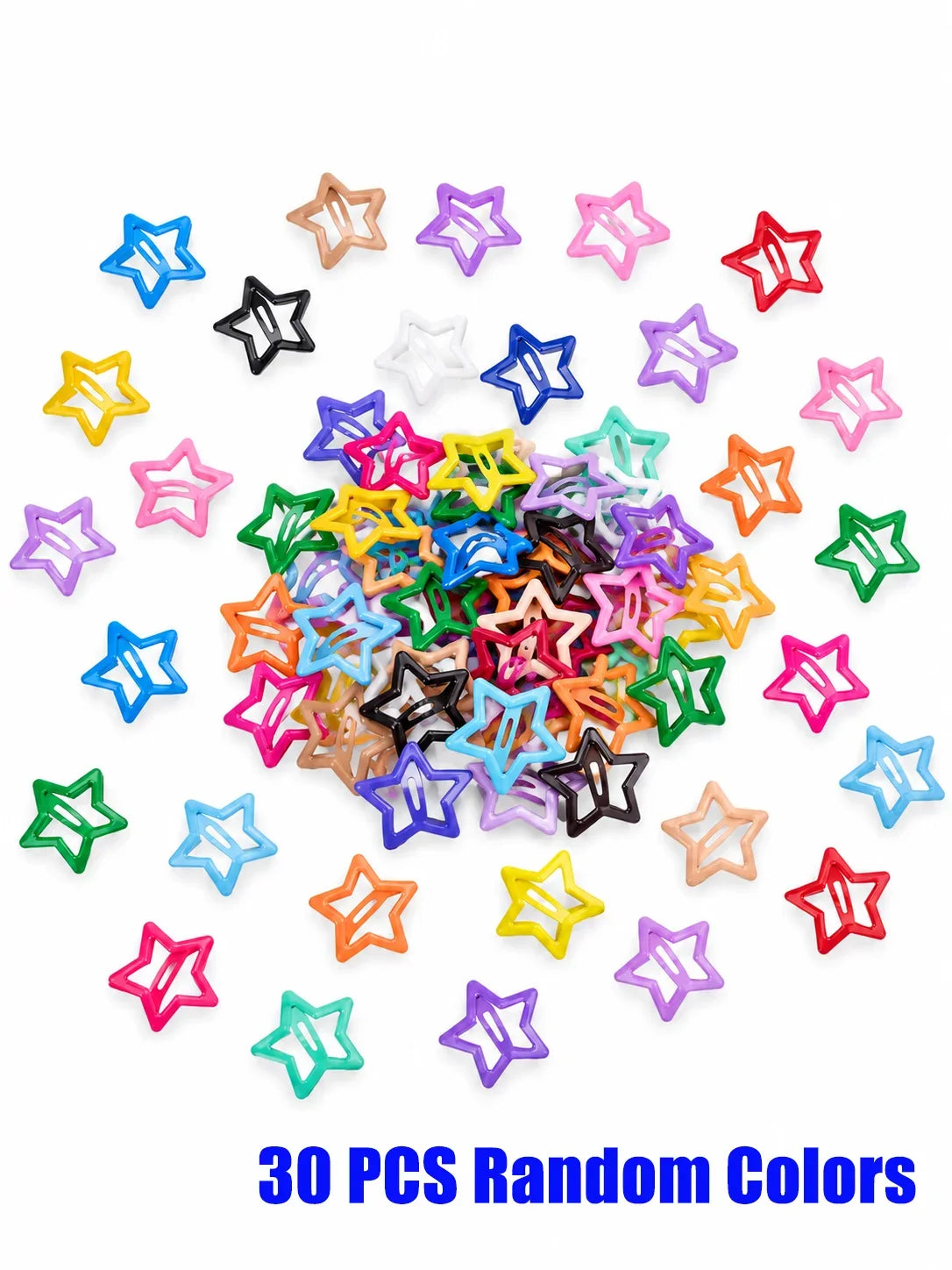 Colorful Star BB Hair Clips Y2K Snap Hair Clips Star Shape Barrettes Non Slip Hair additional angle
