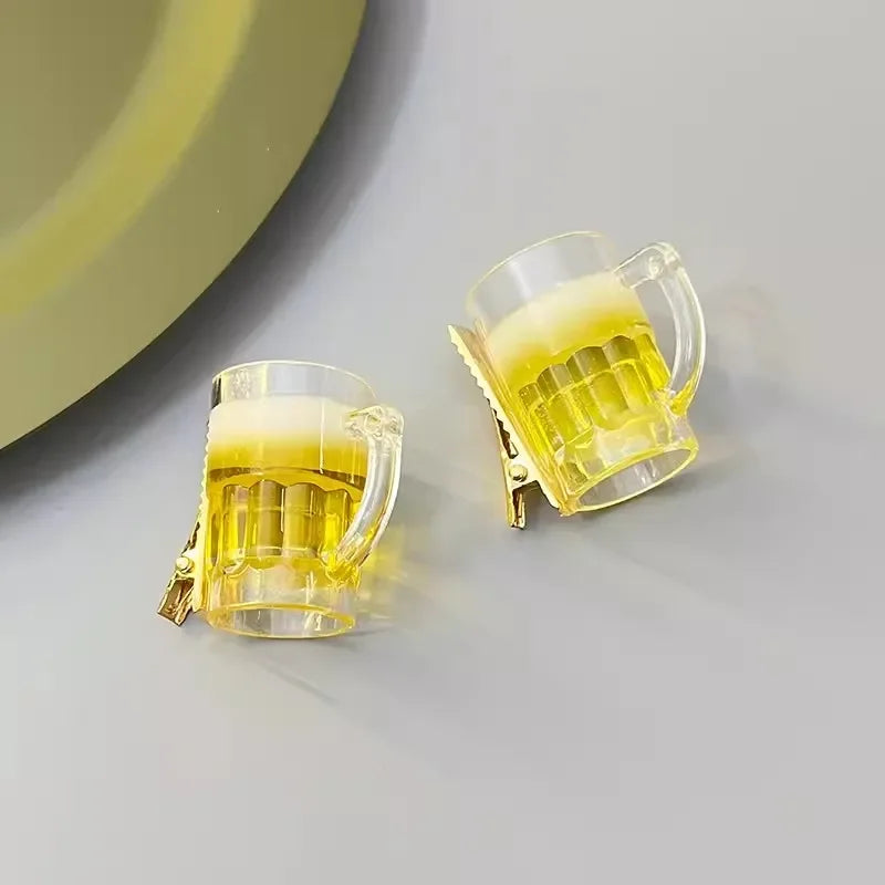 Funny Beer Shaped Hairpins Fashion Creative Popular Hair Clips Girls Charm Lovely Bee lifestyle view