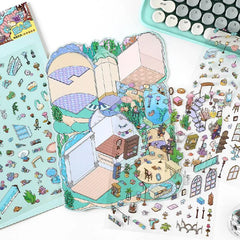 Mr Paper My Cabin Series Oversized Puzzle Stickers | 8pcs DIY Scene Stickers for Kids alternate view