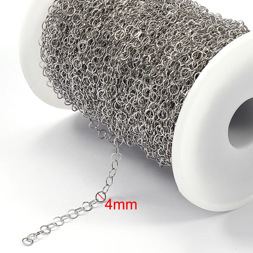 2Meters Stainless Steel Link Cable Gold Chains for DIY Jewelry Making Rolo Chain Be additional angle