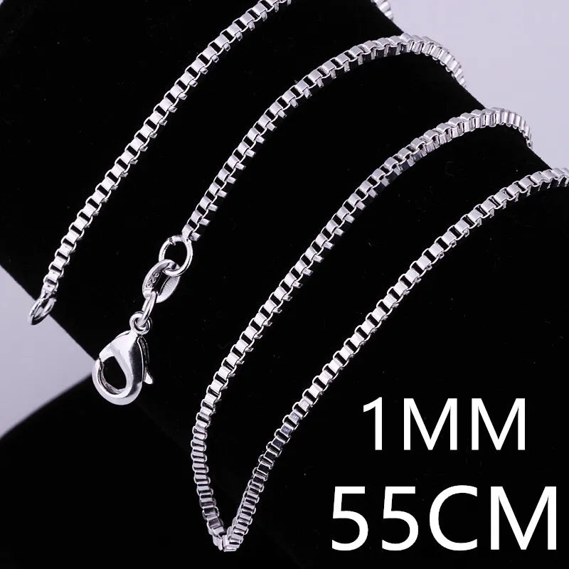 Andara 925 Sterling Silver Gold-Plated 1mm Width Box Chain Necklace Fashion Basic Choker for Women Jewelry Gift