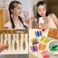 New 2/3/4pcs Korean Fashion Gold White Glitter Hair Pin Acetate Make Up Hair Clips He alternate view