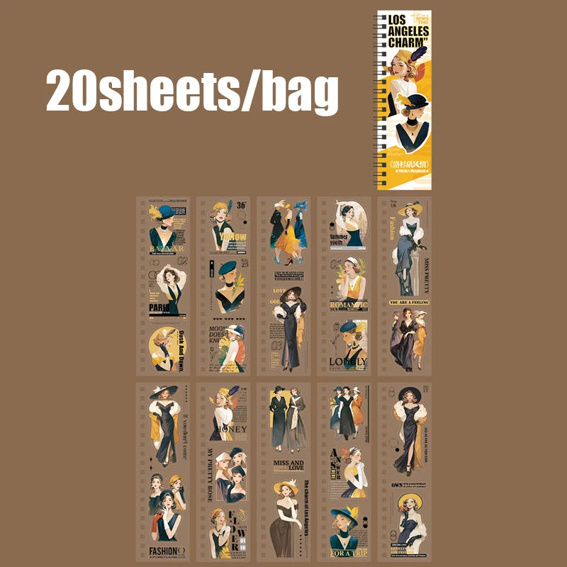 20pcs Character Die-Cut Sticker Set | Scrapbooking and DIY Craft Decor lifestyle view