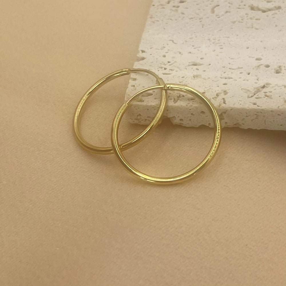 Stainless Steel 12-70mm Minimalist Big Circle Hoop Earrings for Women Trendy Gold C additional angle