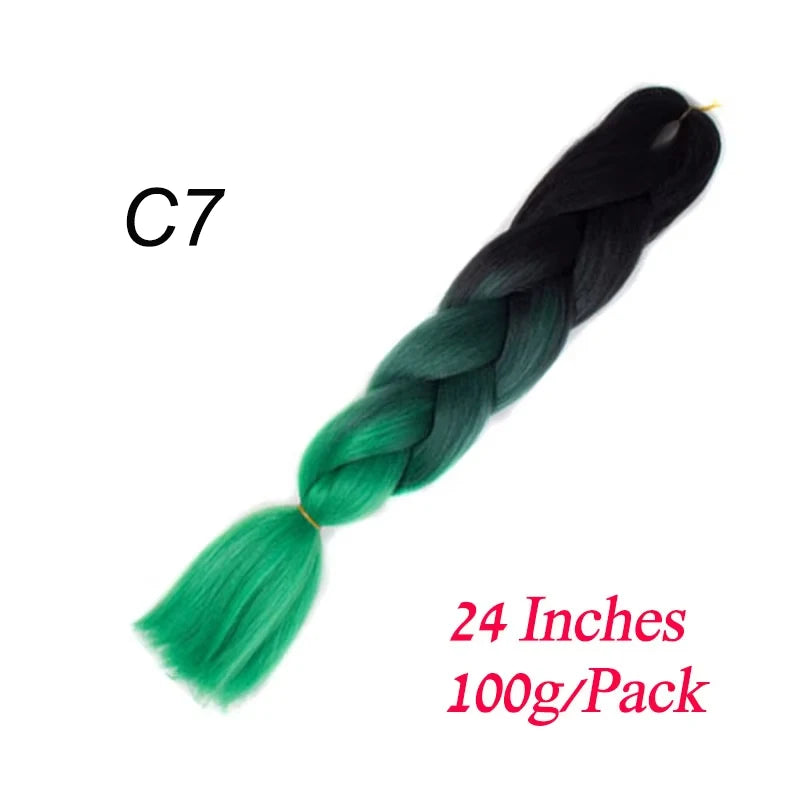 Lihui Pre Stretched Jumbo Braid Hair Extensions 24 inch | Kanekalon Synthetic Hair for A detail view