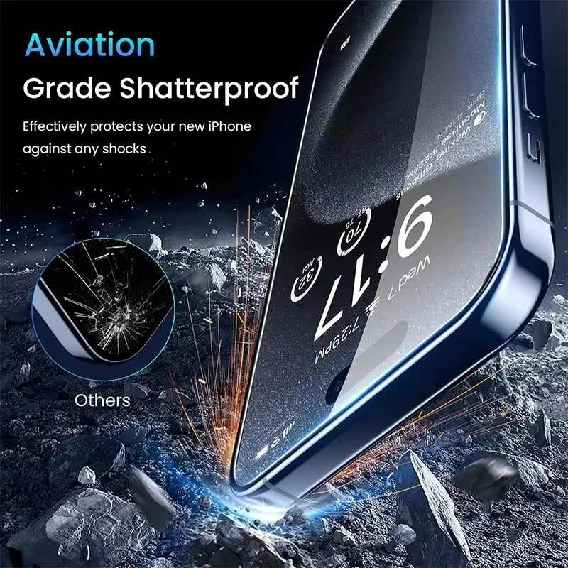 4pcs Anti Spy  for iPhone 17 16 15 14 Pro Max 16 15 14 Plus 13 12 11 16e 17Air XR XS Full Cover Screen Protector