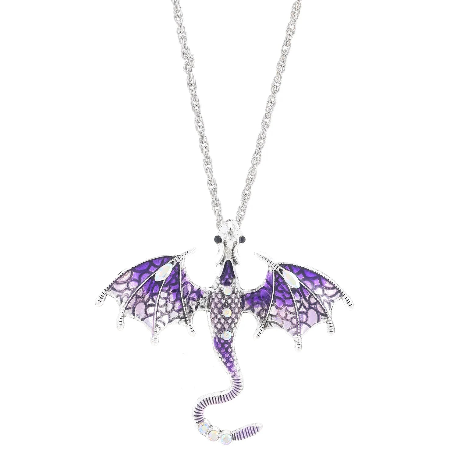 Goth Fly Dragon Pendant Necklace | Punk Snake Chain Choker for Men and Women lifestyle view