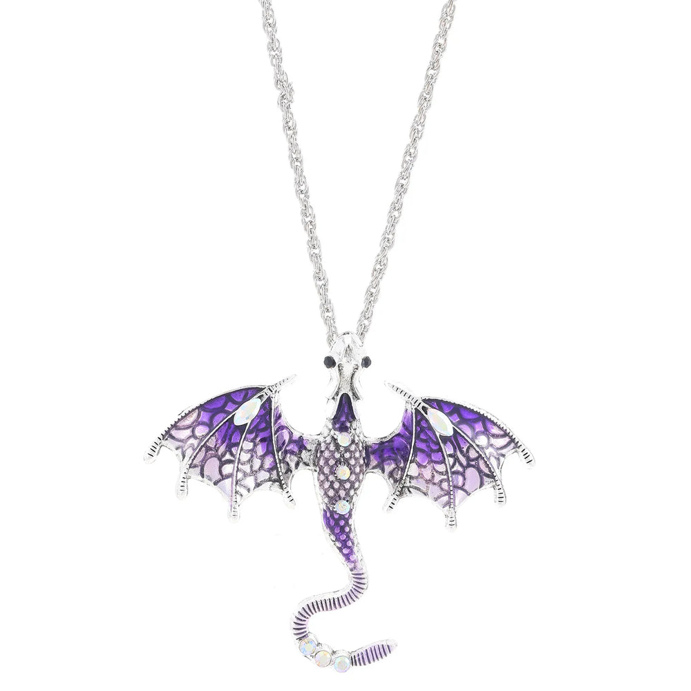 Goth Fly Dragon Pendant Necklace | Punk Snake Chain Choker for Men and Women lifestyle view