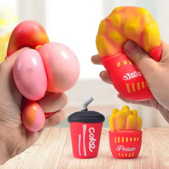 TPR Stress Relief Toys Release Decompression Squeezing Simulation Coke French fries Hamburgers Slow