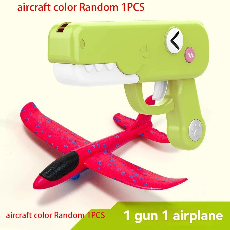 Foam Plane Launcher Toy | Outdoor Glider Flight Throw Gun for Kids alternate view