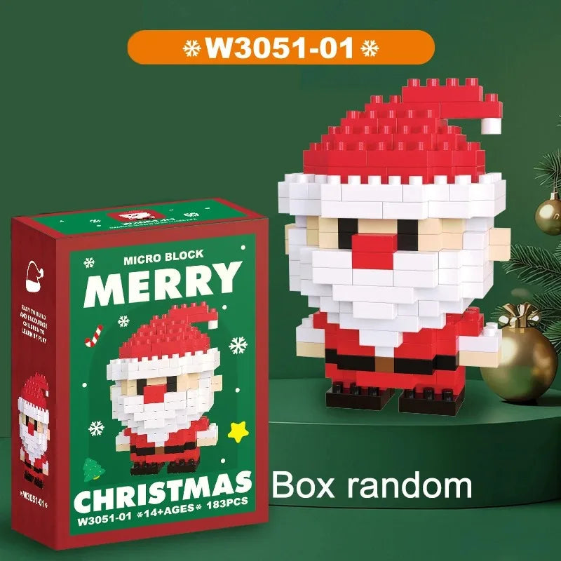 Christmas Micro Building Block Set | Santa and Reindeer Puzzle Toy alternate view