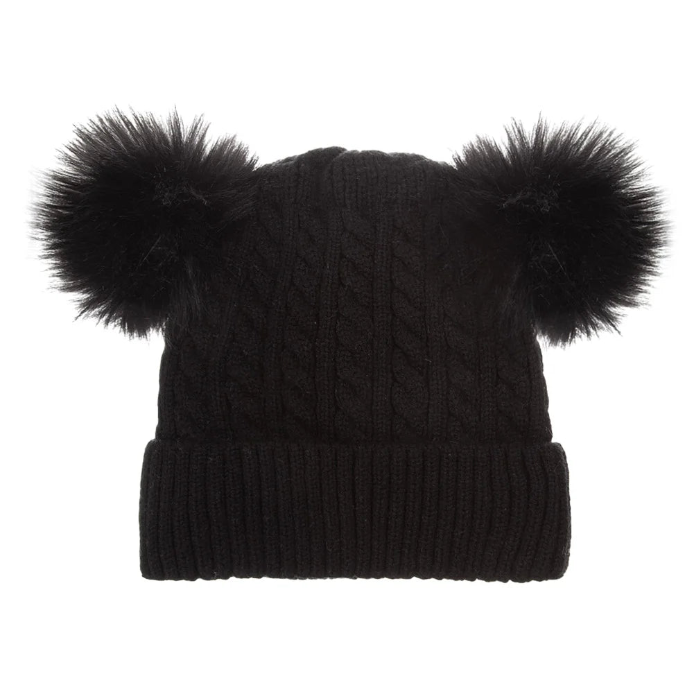 Baby Knotted Turban Hat | Warm Fleece Lined Beanie for Infants additional angle