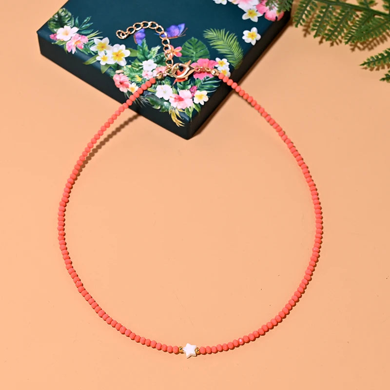 Shell Star Crystal Choker Necklace | Trendy Summer Jewelry for Women alternate view