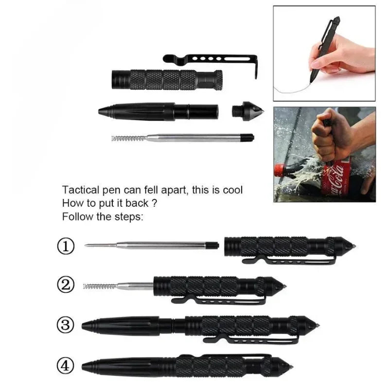Tactical Pen Self Defense Tool | Glass Breaker and Emergency Survival Writing Pen lifestyle view