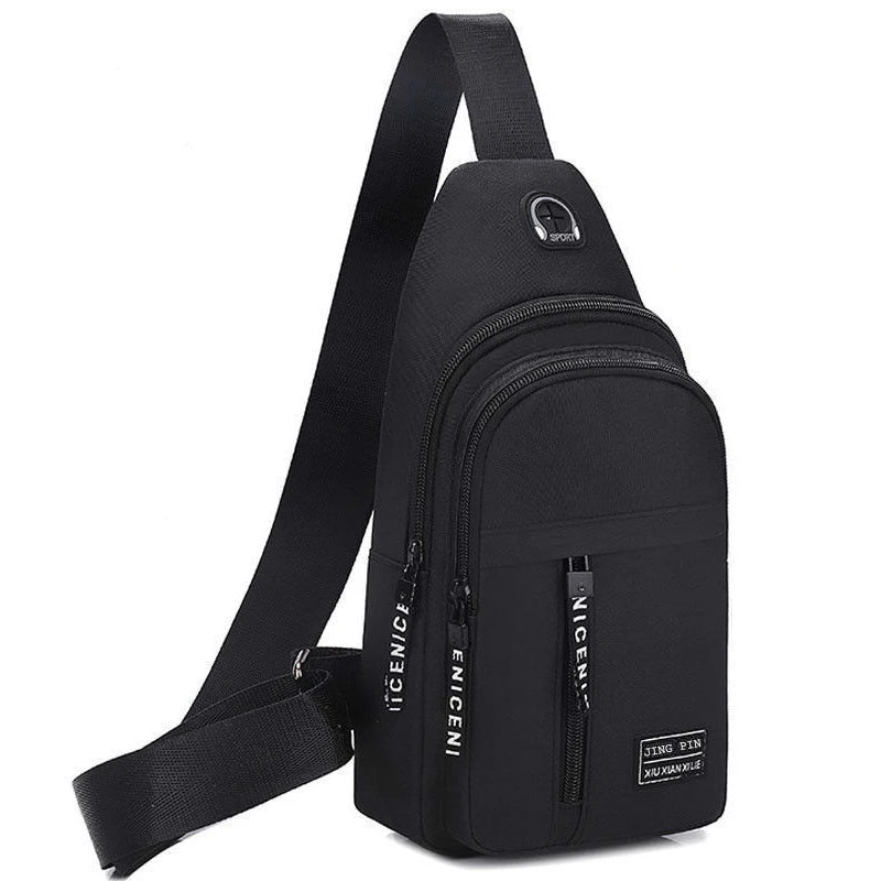 Men Shoulder Chest Bag | Travel Crossbody Sling Pack close-up view