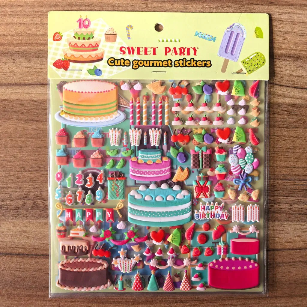 9 Styles Cute Double Layer 3D Foam Stickers | Alphabet, Cars, Food Cartoon for DIY No alternate view