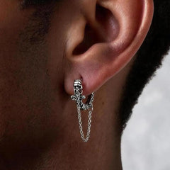 Vintage Cross Hoop Earrings for Men,Rock Punk Gothic Metal Pierced Huggies Earrings,Party Jewelry Gi