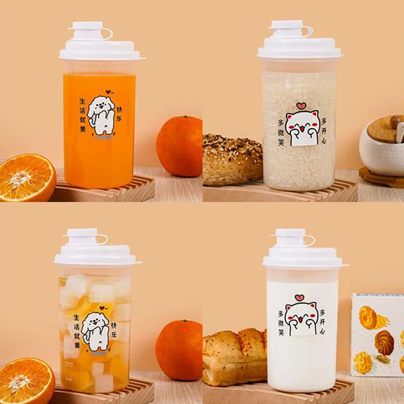 Espresso Cappuccino Latte Bottle With Lid Cartoon Design For Home Barista Kitchen A additional angle