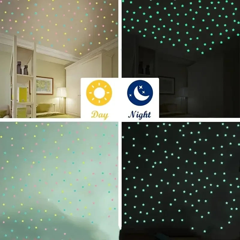 Glow in the Dark Star Stickers | Bedroom Wall Decoration lifestyle view