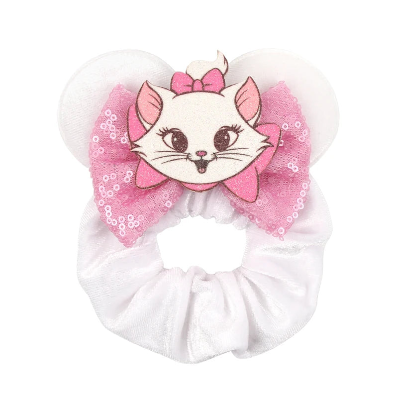 Women Ears Hair Scrunchies Velvet Hairbands For Girls Sequins Bows Headband Women Tri alternate view