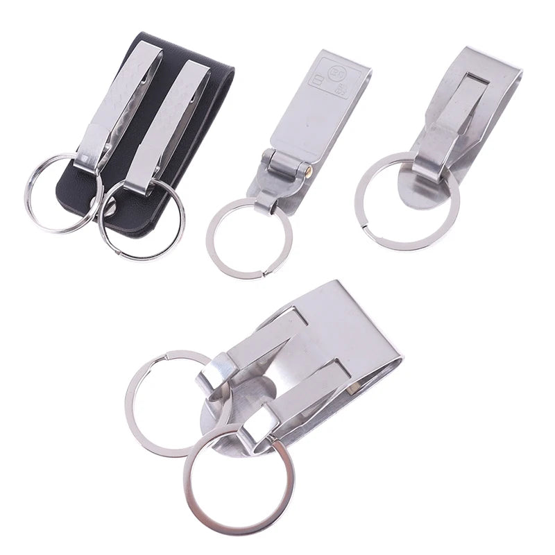 Stainless Steel Quick Release Keychain Belt Clip Key Snap Holder Ring Buckle