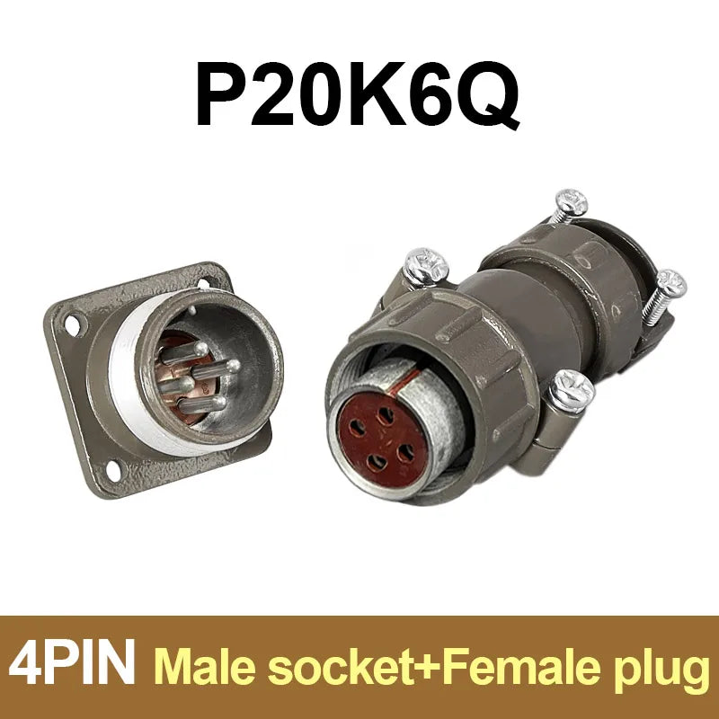 P20 Series Connector 2 3 4 5 7 Core 20mm Plug and Socket | Waterproof Circular Conn additional angle