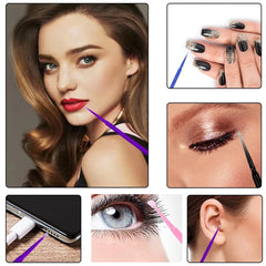100PCS Micro Swab Applicator Eyelash Cleaning Brush Lash Extension Micro Brushes Cotton Swab Individual Eyelashes Removing Tool