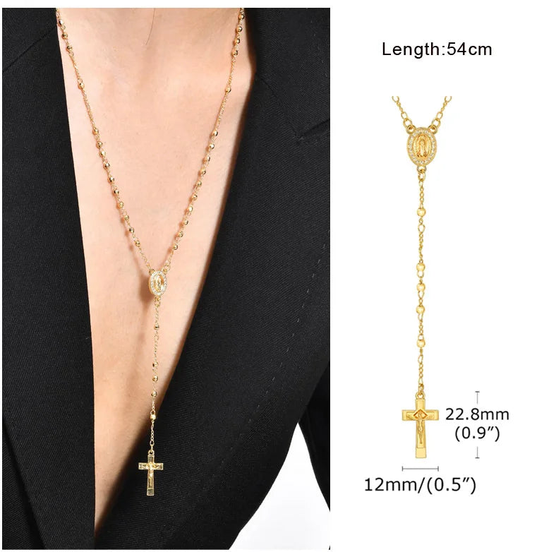 Beaded Long Chain Y Shape Necklace For Women, Minimalist Drop Bar Pendant Choker Neck alternate view