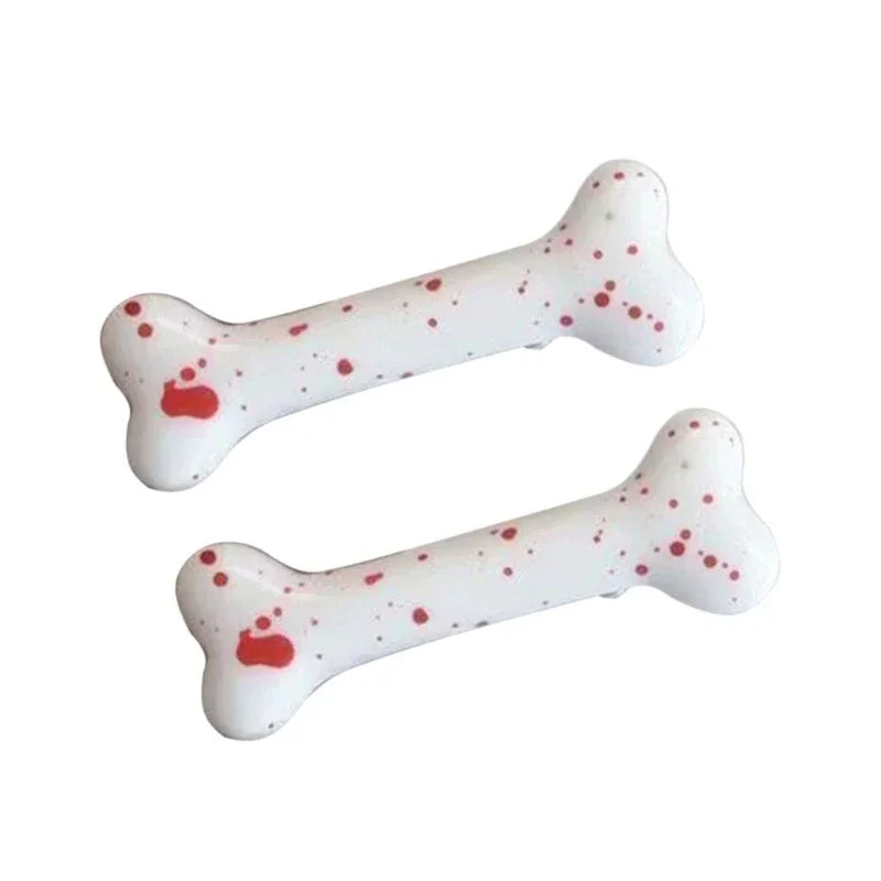 Cartoon Bone Hair Clip Resin Dog Bone Hair Pins Hair Clamps Y2K Hair Accessories for lifestyle view