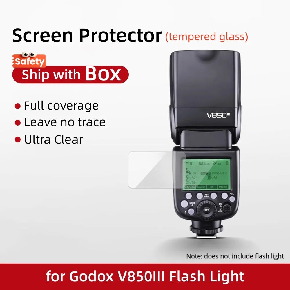9H Tempered Film Glass Screen Protector Cap for Godox iT30Pro V480 V350 V1 V1Pro V685II V850III V860III TT600 XPro X3 V100 X3Pro