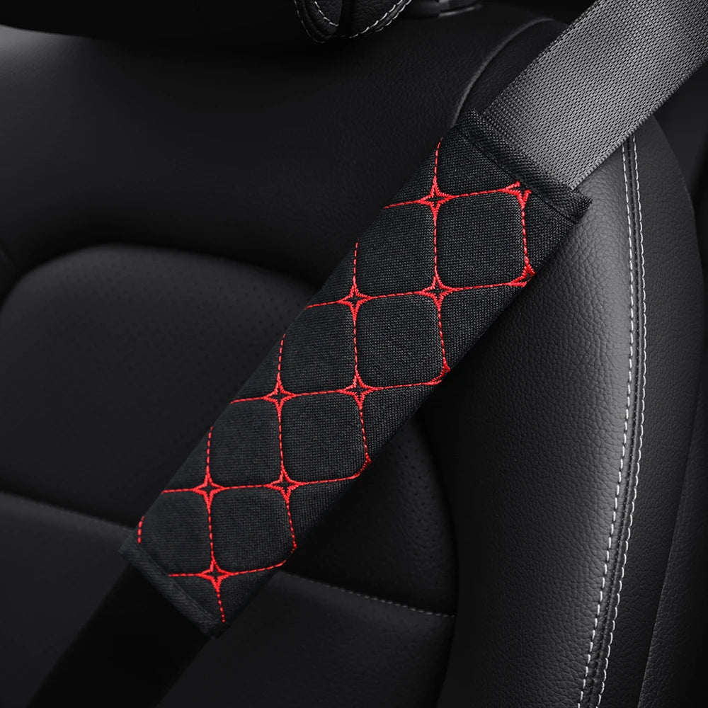 Linen Embroidered Breathable Seat Belt Shoulder Strap Cover