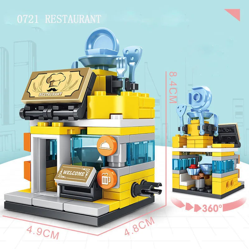 Stackable Building Blocks Toy 8 Pieces | City Street View Set for Kids alternate view